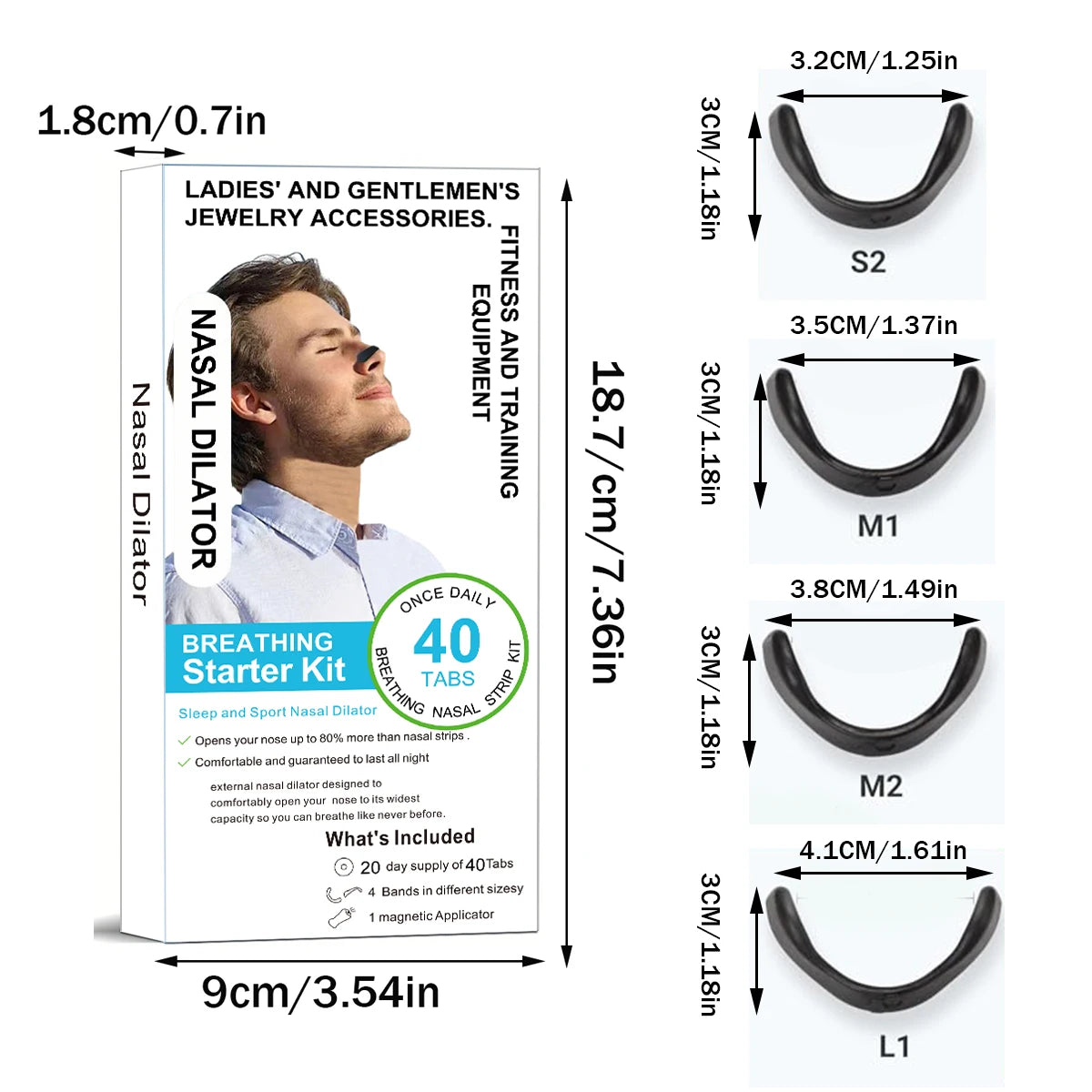 Outdoor fitness equipment-Nasal Dilator - Non-invasive Exercise/Daily Use Nasal Patch Comfortable Support Set: Magnetic Design.S