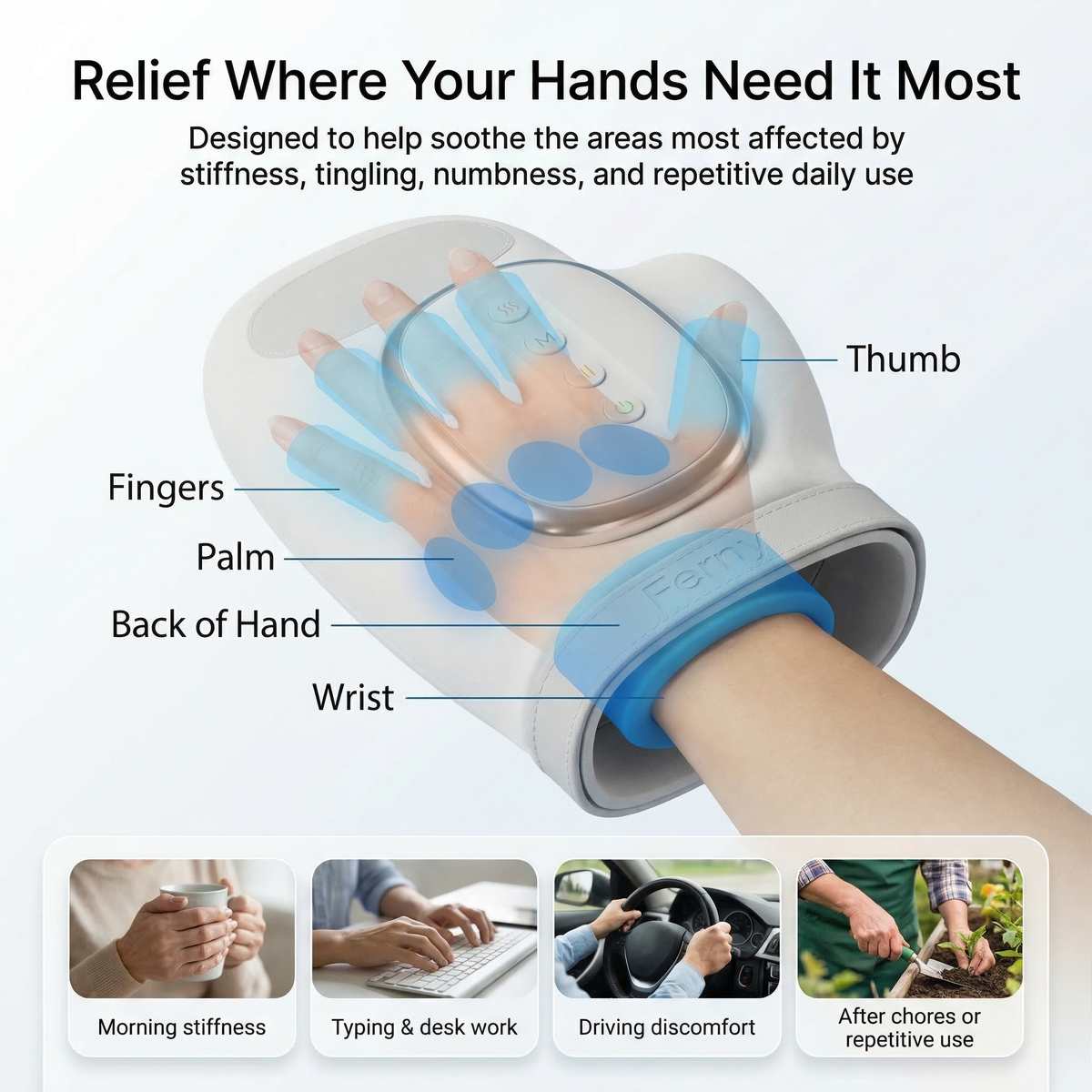 FernyRelief™ – Heated Hand Massager